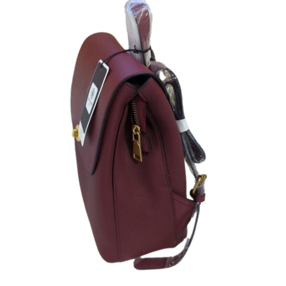 Bolvaint Geneviève Paris Backpack Purse Fine Leather Luxury Tote Bag Plum red - Picture 15 of 16